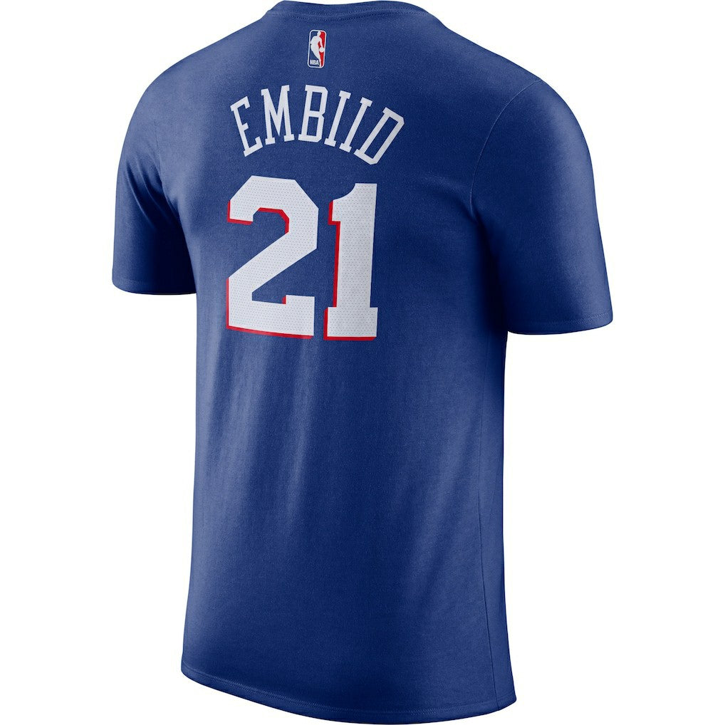 Joel Embiid Philadelphia 76ers Player Name & Number Performance T-Shirt Royal - Nike