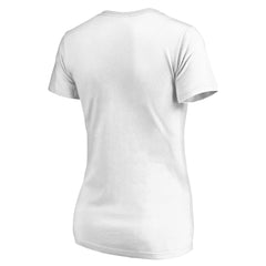 Los Angeles Chargers Women's Vintage Rugby Stripe V-Neck T-Shirt - White T-shirts