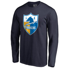 Los Angeles Chargers Vintage Shield Logo Long Sleeve T-Shirt - Navy T-shirts