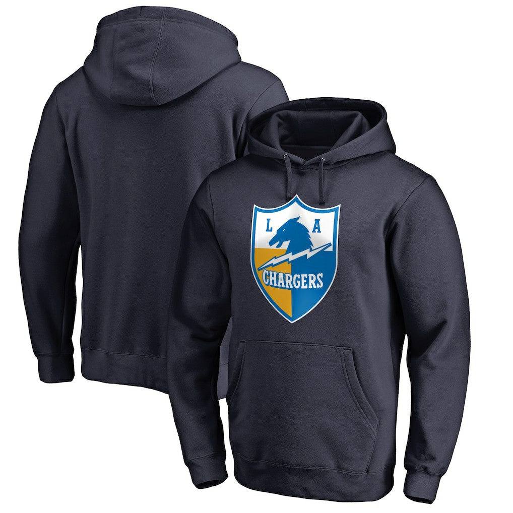 Los Angeles Chargers Vintage Shield Logo Pullover Hoodie - Navy Hoodies