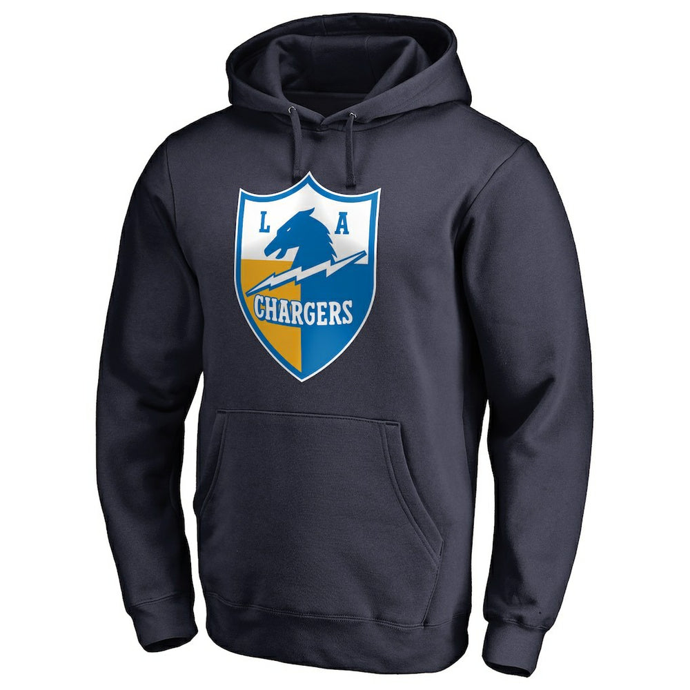 Los Angeles Chargers Vintage Shield Logo Pullover Hoodie - Navy Hoodies