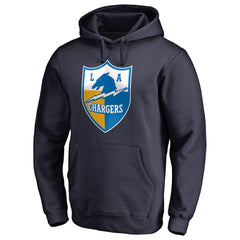 Los Angeles Chargers Vintage Shield Logo Pullover Hoodie - Navy Hoodies