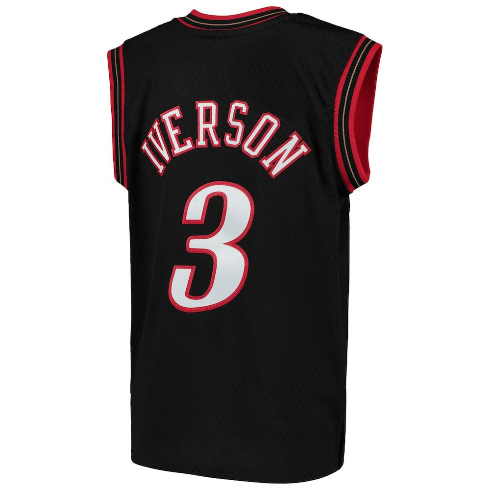 Allen Iverson Philadelphia 76ers Youth Hardwood Classics Swingman Throwback Jersey Black - Mitchell & Ness