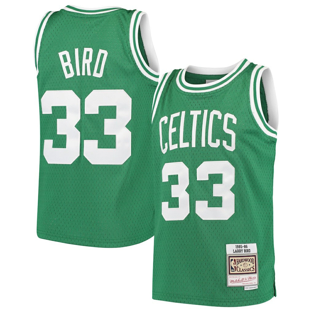 Larry Bird Boston Celtics Youth Hardwood Classics Swingman Throwback Jersey Kelly Green - Mitchell & Ness