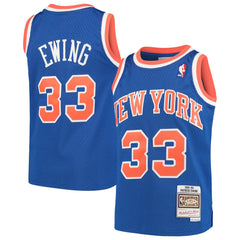 Patrick Ewing New York Knicks Youth Hardwood Classics Swingman Throwback Jersey Blue - Mitchell & Ness