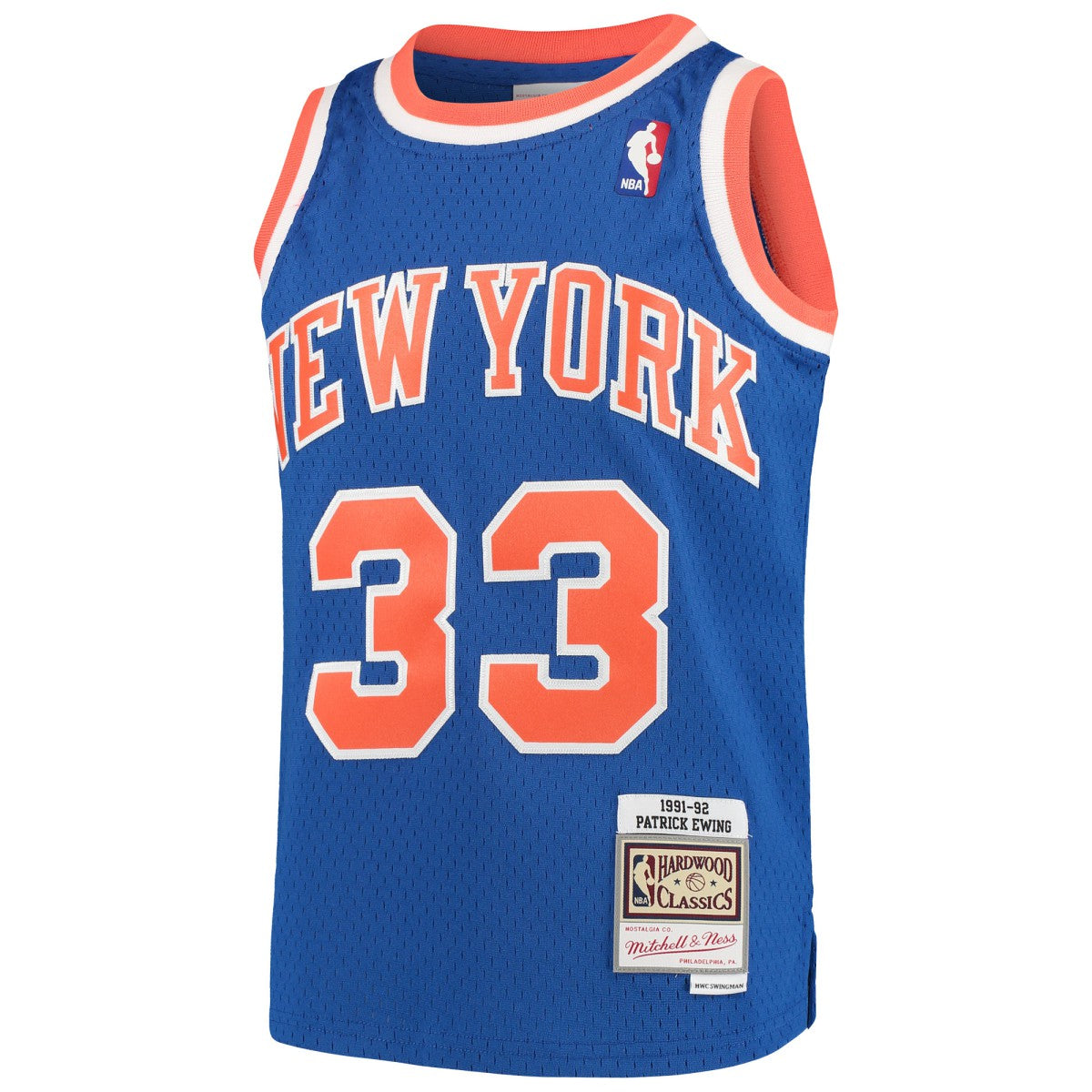 Patrick Ewing New York Knicks Youth Hardwood Classics Swingman Throwback Jersey Blue - Mitchell & Ness
