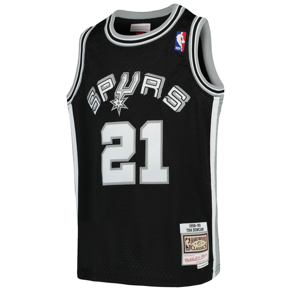 Tim Duncan San Antonio Spurs Youth Swingman Throwback Jersey Black - Mitchell & Ness