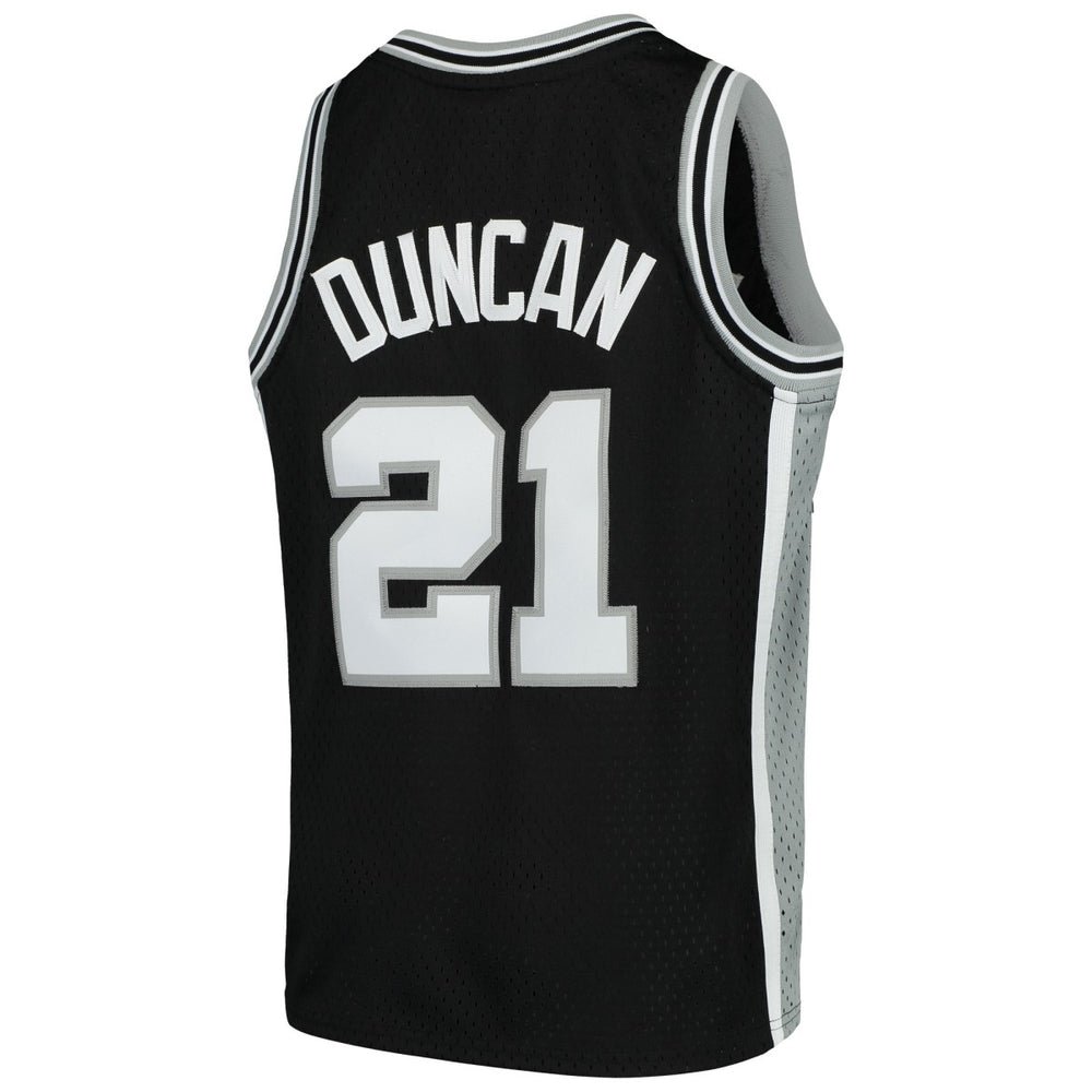 Tim Duncan San Antonio Spurs Youth Swingman Throwback Jersey Black - Mitchell & Ness