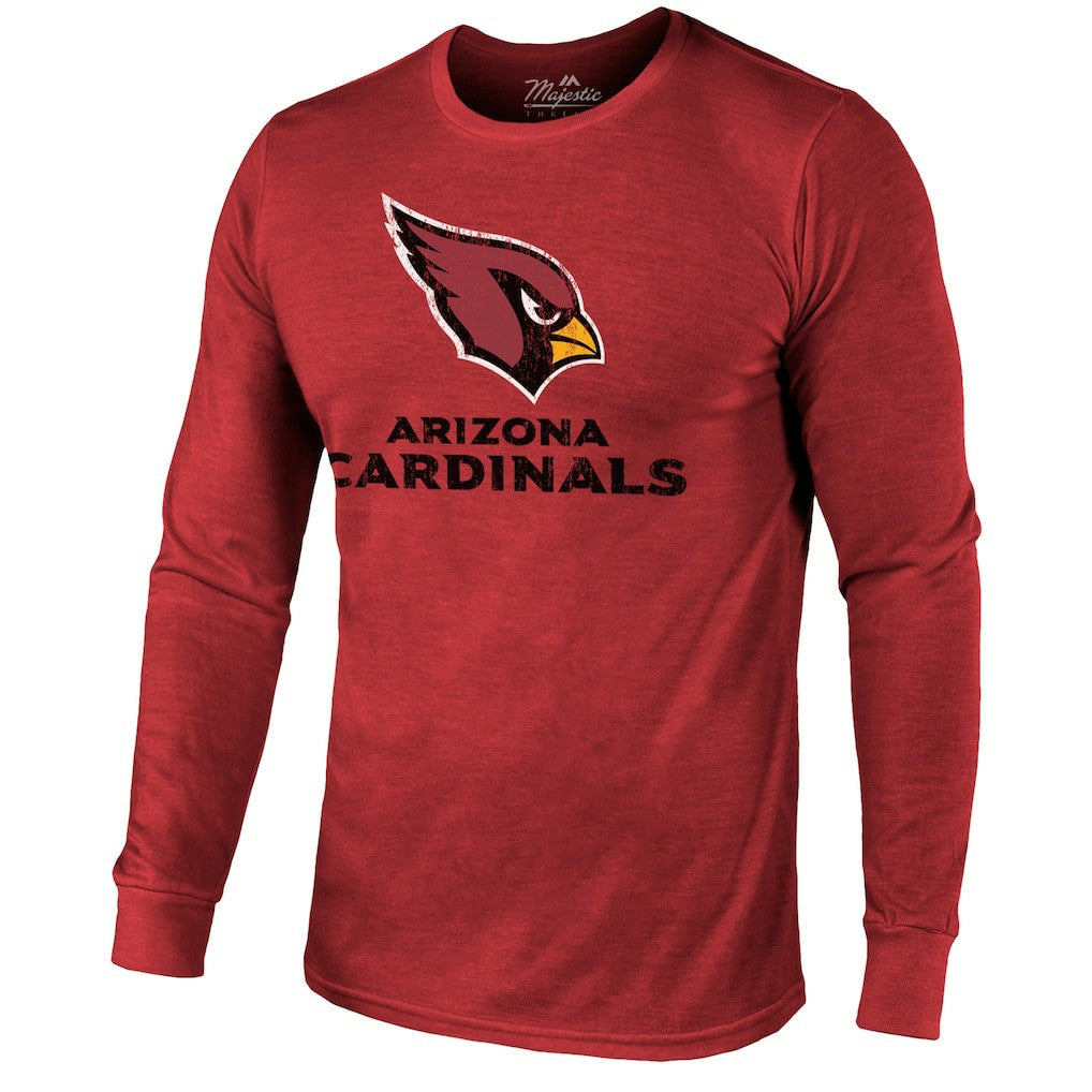 Arizona Cardinals Majestic Threads Lockup Tri-Blend Long Sleeve T-Shirt - Cardinal T-shirts