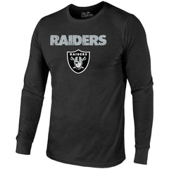 Las Vegas Raiders Majestic Threads Lockup Tri-Blend Long Sleeve T-Shirt - Black T-shirts