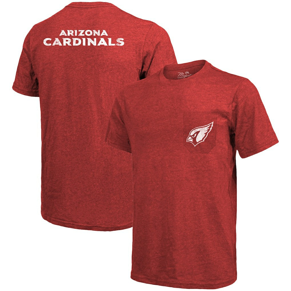 Arizona Cardinals Majestic Threads Tri-Blend Pocket T-Shirt - Cardinal T-shirts