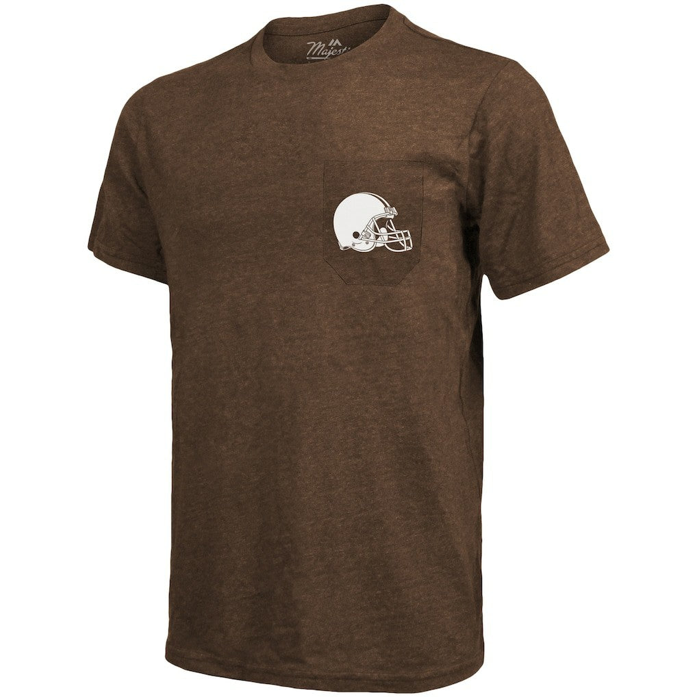Cleveland Browns Majestic Threads Tri-Blend Pocket T-Shirt - Brown T-shirts