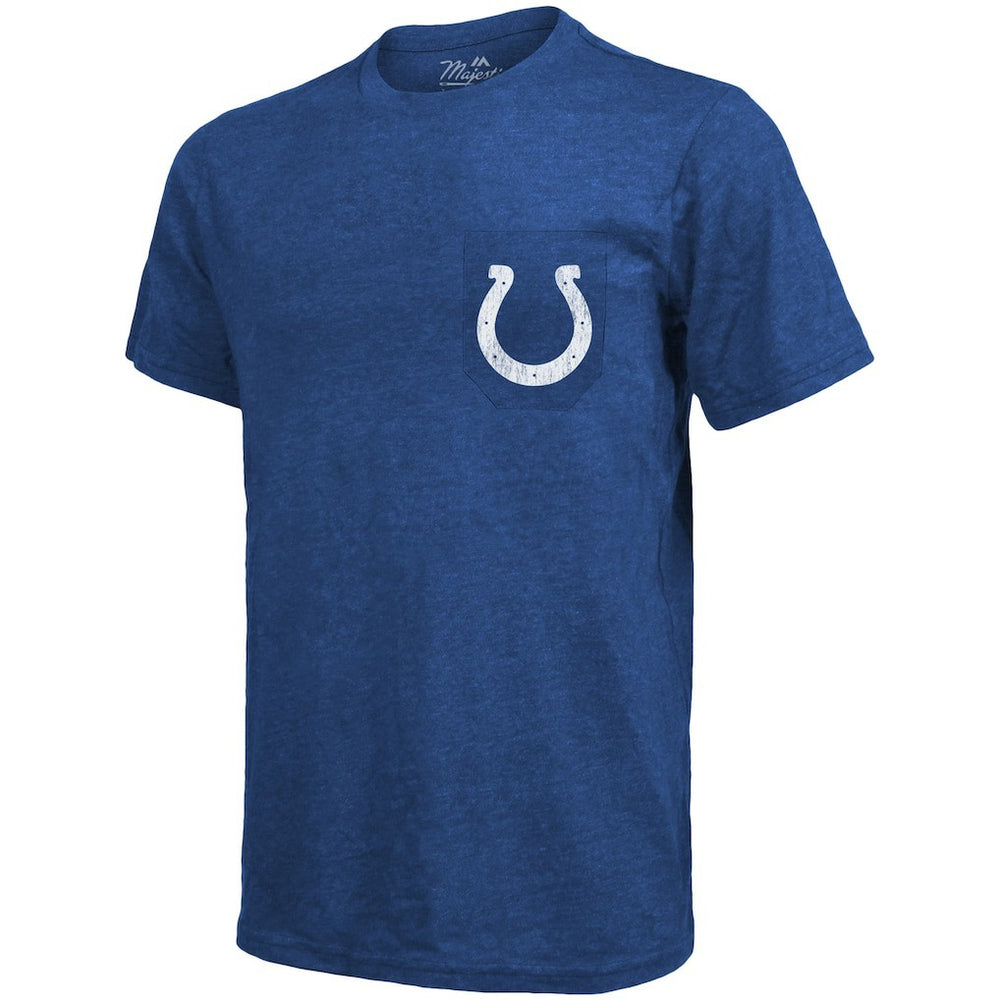 Indianapolis Colts Majestic Threads Tri-Blend Pocket T-Shirt - Heathered Royal T-shirts