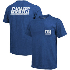 New York Giants Majestic Threads Tri-Blend Pocket T-Shirt - Heathered Royal T-shirts