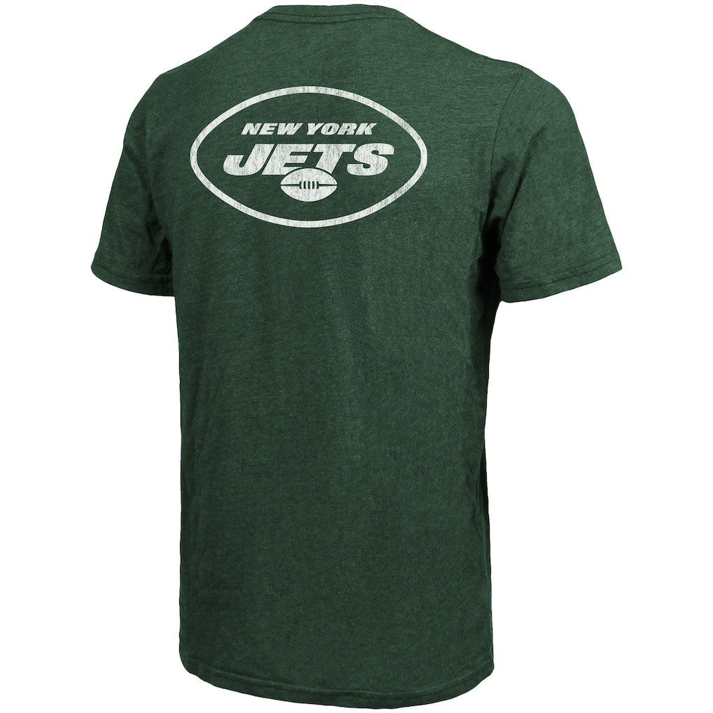 New York Jets Majestic Threads Tri-Blend Pocket T-Shirt - Heathered Green T-shirts