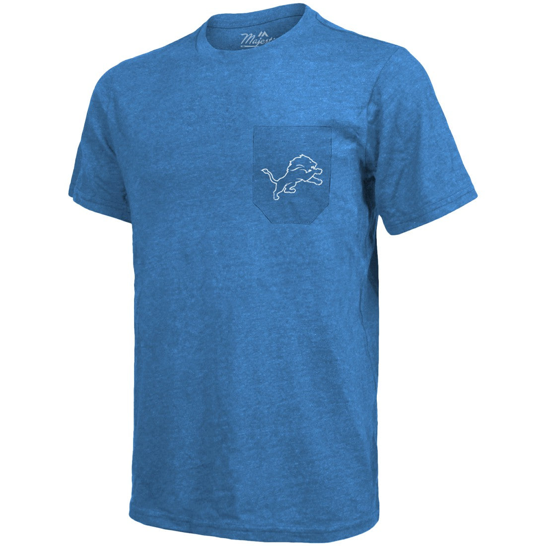 Detroit Lions Majestic Threads Tri-Blend Pocket T-Shirt - Blue T-shirts