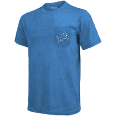 Detroit Lions Majestic Threads Tri-Blend Pocket T-Shirt - Blue T-shirts