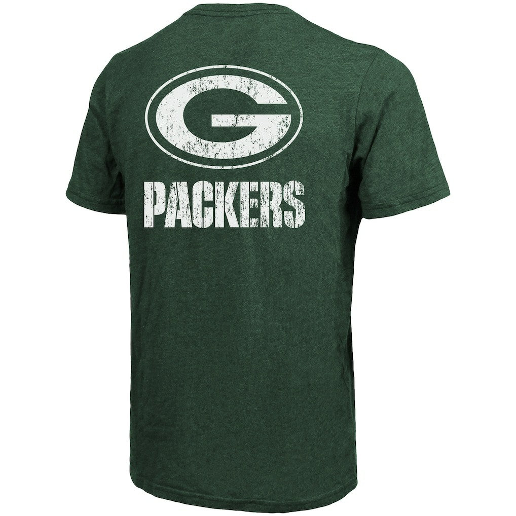 Green Bay Packers Majestic Threads Tri-Blend Pocket T-Shirt - Heathered Green T-shirts