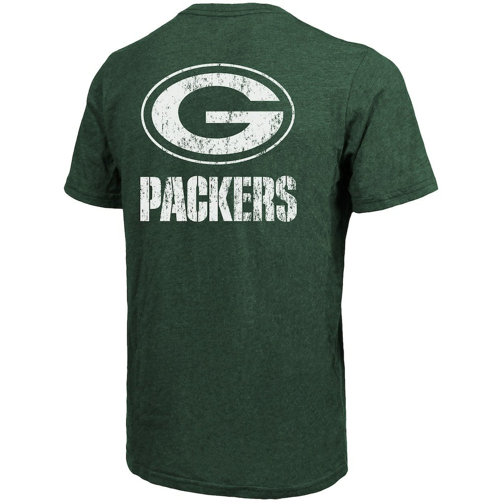 Green Bay Packers Majestic Threads Tri-Blend Pocket T-Shirt - Heathered Green T-shirts
