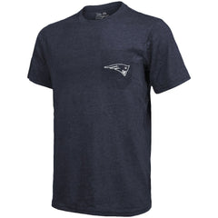 New England Patriots Majestic Threads Tri-Blend Pocket T-Shirt - Heathered Navy T-shirts