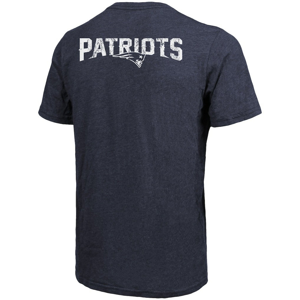 New England Patriots Majestic Threads Tri-Blend Pocket T-Shirt - Heathered Navy T-shirts