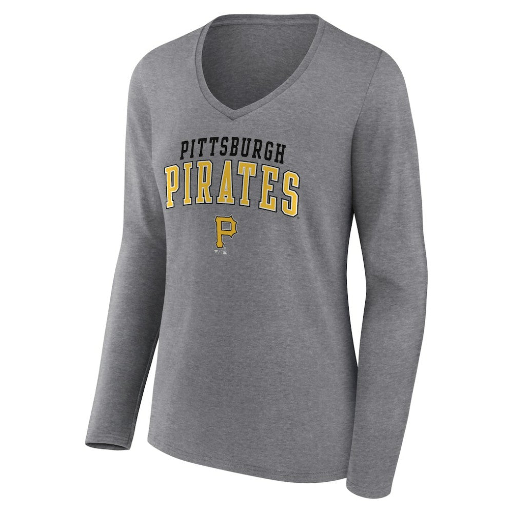 Pittsburgh Pirates Fanatics Women's Short & Long Sleeve T-Shirt Combo Pack - Black/Heather Gray T-shirts