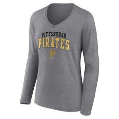 Pittsburgh Pirates Fanatics Women's Short & Long Sleeve T-Shirt Combo Pack - Black/Heather Gray T-shirts