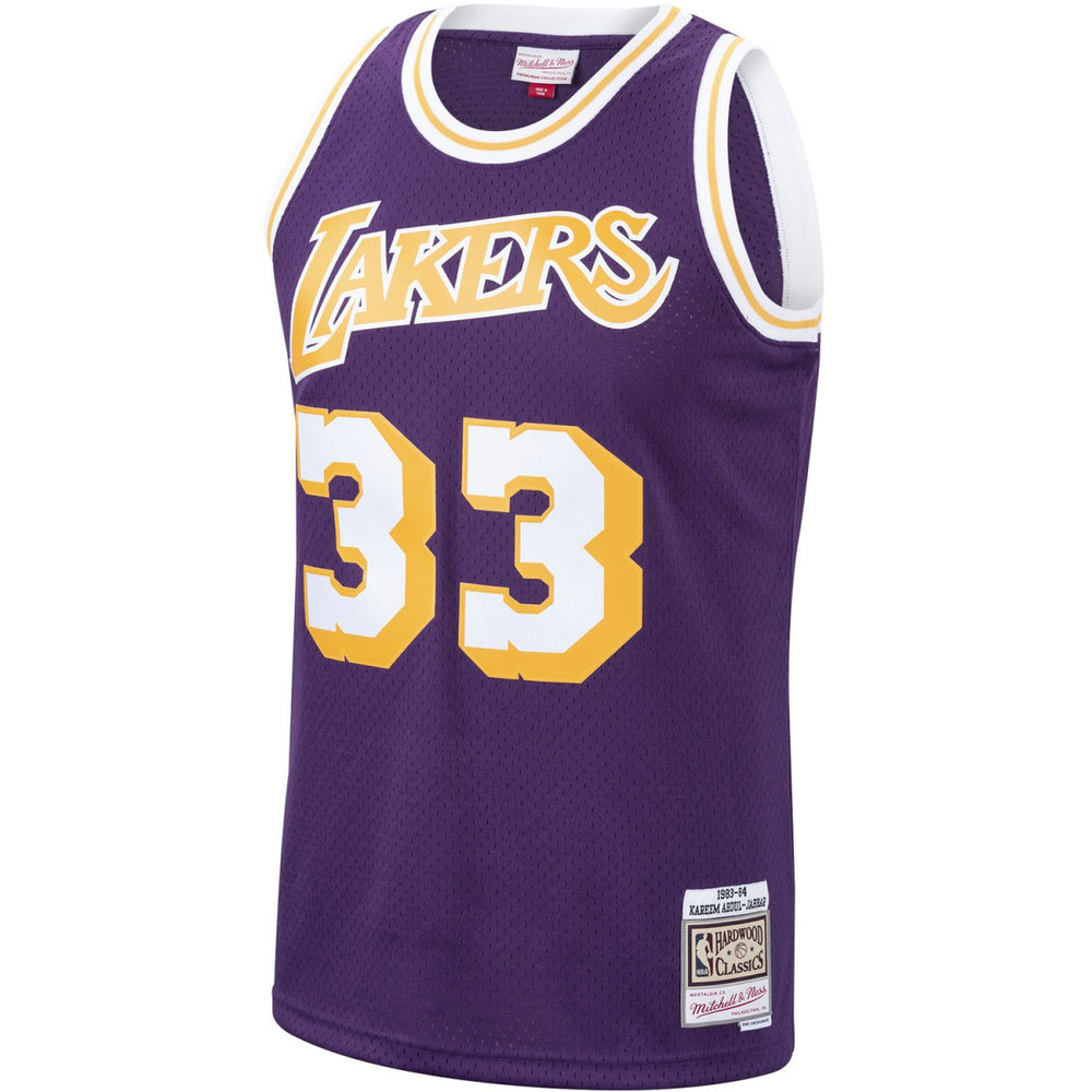Kareem Abdul-Jabbar Los Angeles Lakers Hardwood Classics Swingman Jersey Purple - Mitchell & Ness