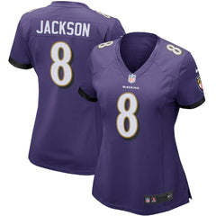 Lamar Jackson Baltimore Ravens Women's Game Player Jersey - Purple Jerseys