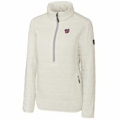 Washington Nationals Cutter & Buck Women's Rainier Half-Zip Popover Jacket - White Jackets