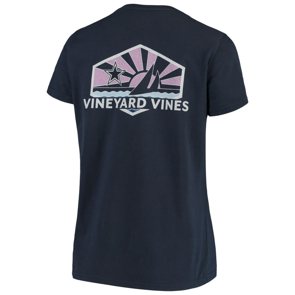 Dallas Cowboys Vineyard Vines Women's Sunset Sail T-Shirt - Navy T-shirts