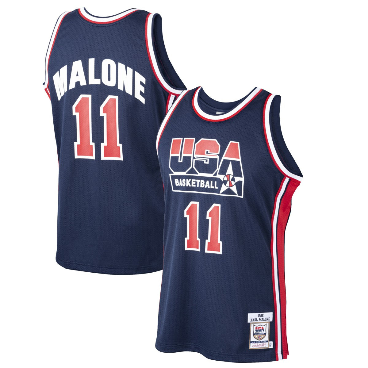 Karl Malone USA Basketball 1992 Dream Team Authentic Jersey Navy - Mitchell & Ness