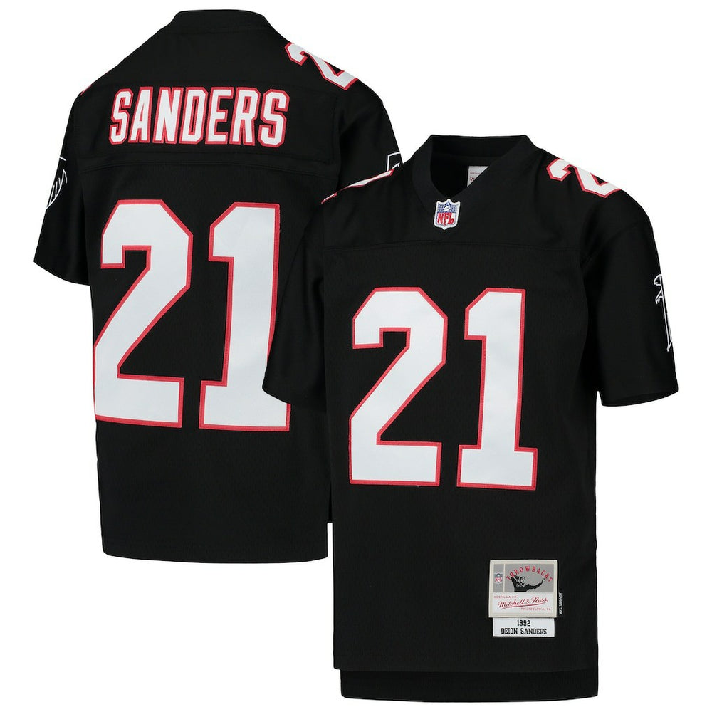 Deion Sanders Atlanta Falcons Youth 1992 Legacy Retired Player Jersey - Black Jerseys