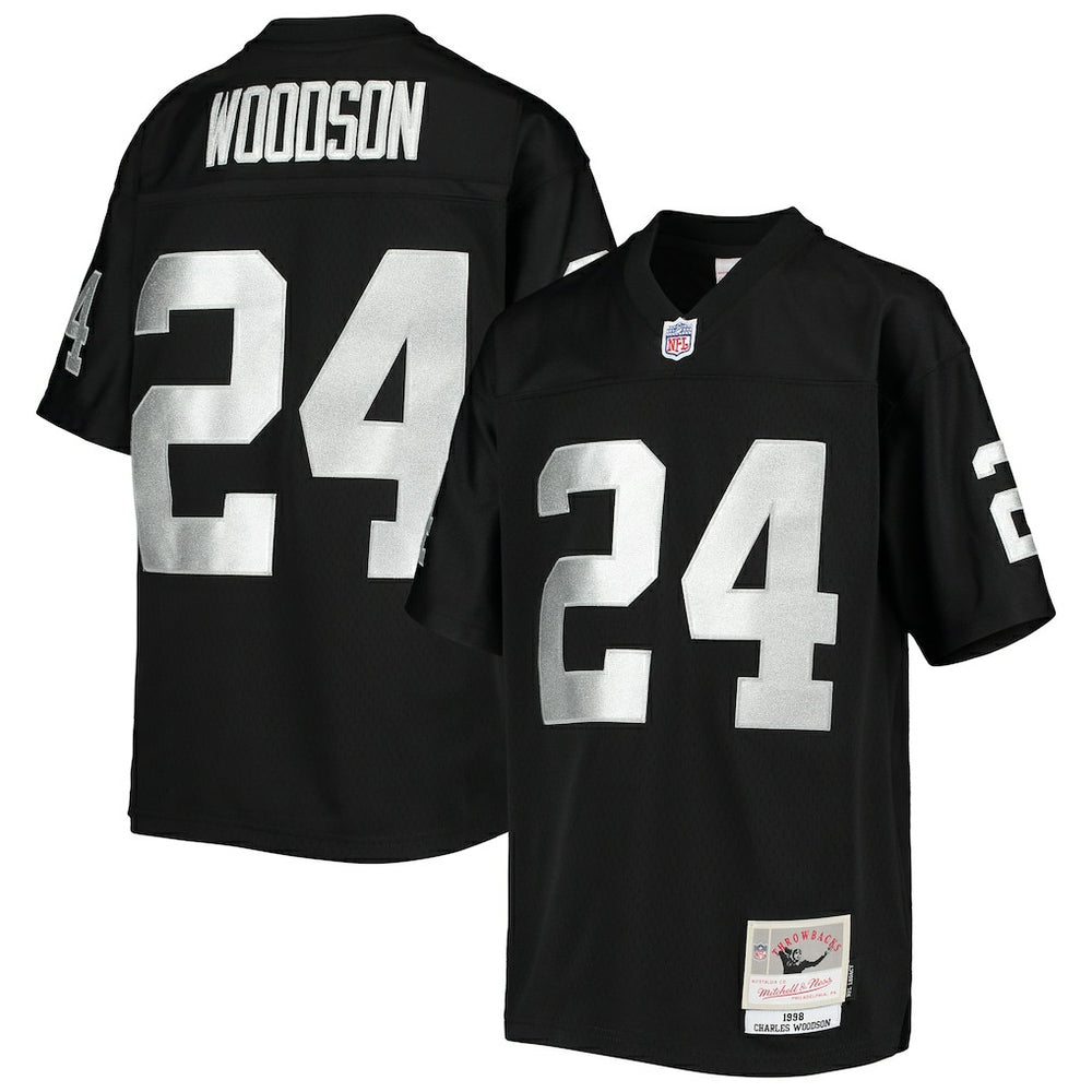 Charles Woodson Las Vegas Raiders Youth 1998 Legacy Retired Player Jersey - Black Jerseys