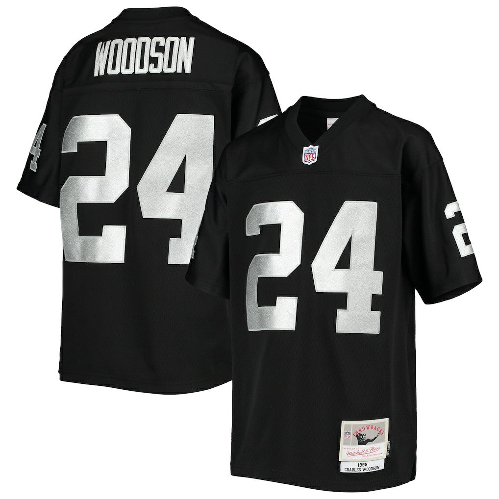 Charles Woodson Las Vegas Raiders Youth 1998 Legacy Retired Player Jersey - Black Jerseys