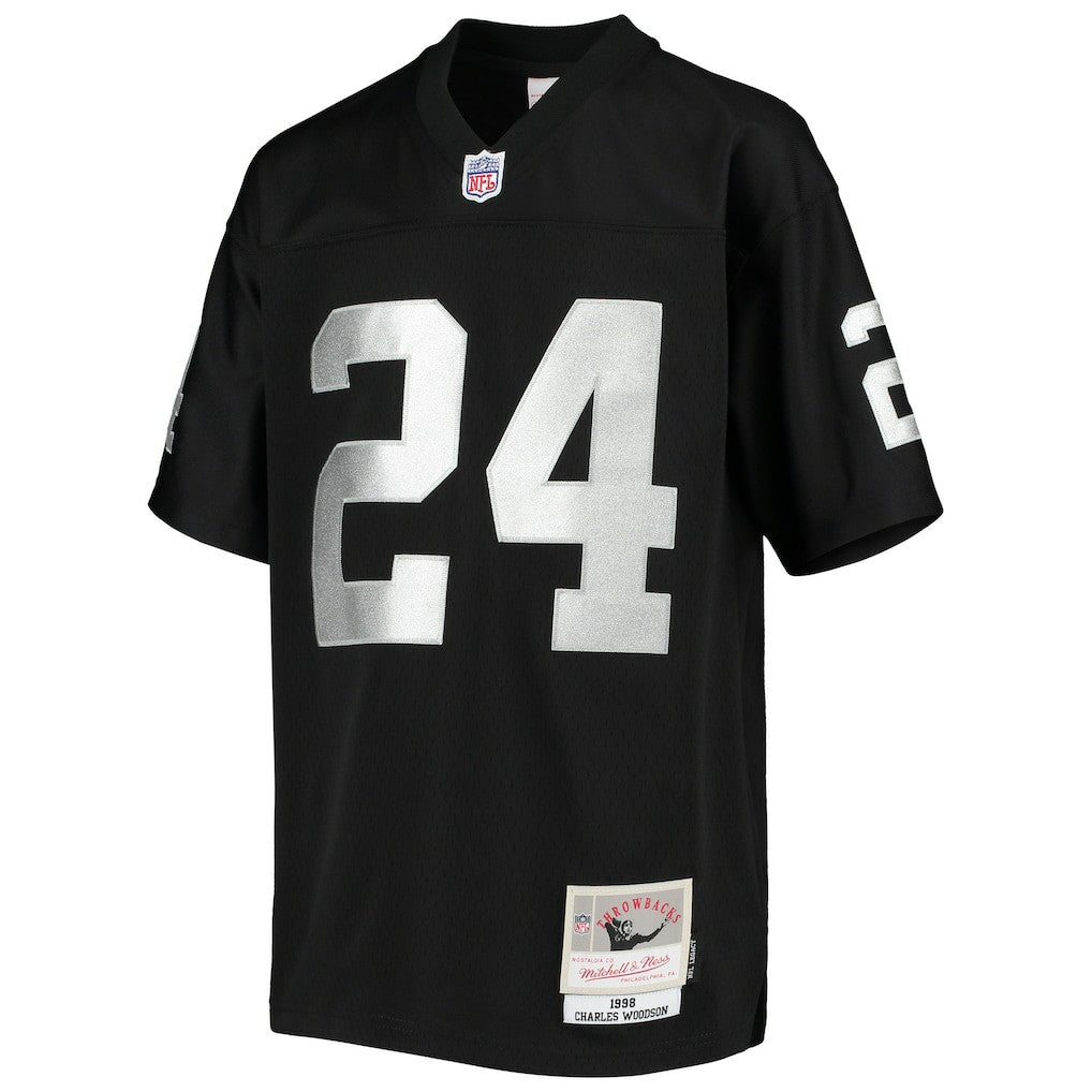 Charles Woodson Las Vegas Raiders Youth 1998 Legacy Retired Player Jersey - Black Jerseys