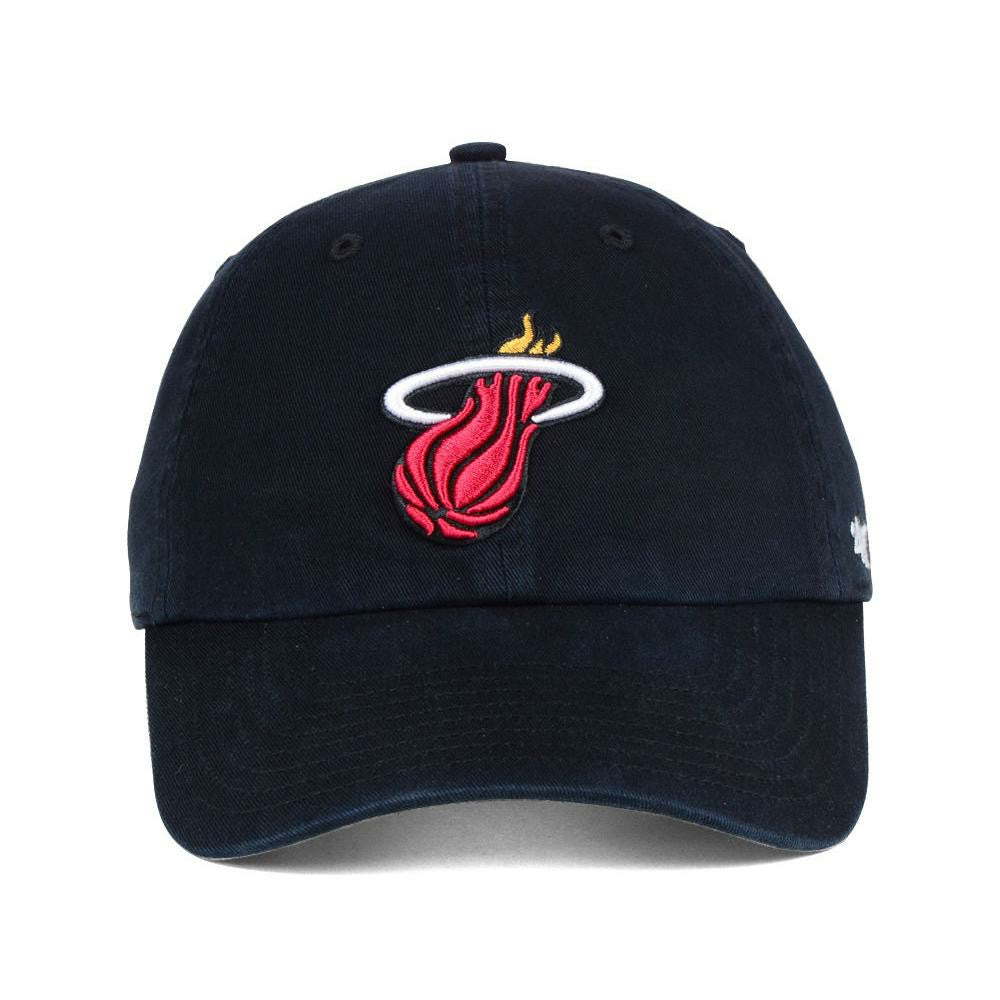 Miami Heat '47 Core Logo Clean Up Adjustable Hat Black - 47 brand