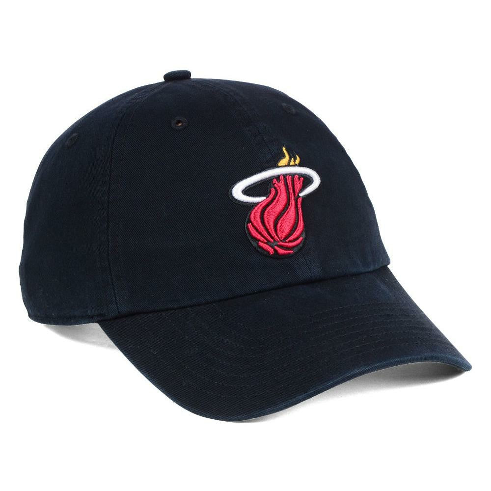 Miami Heat '47 Core Logo Clean Up Adjustable Hat Black - 47 brand