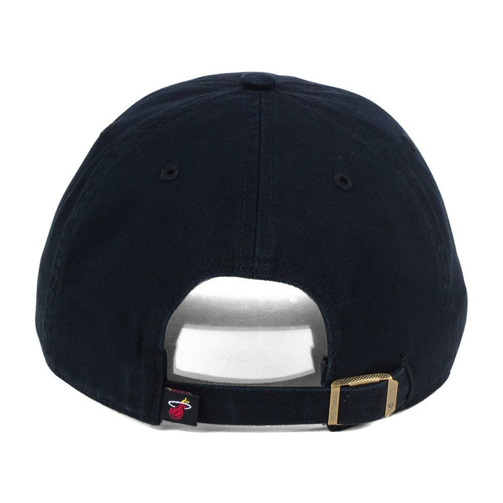 Miami Heat '47 Core Logo Clean Up Adjustable Hat Black - 47 brand