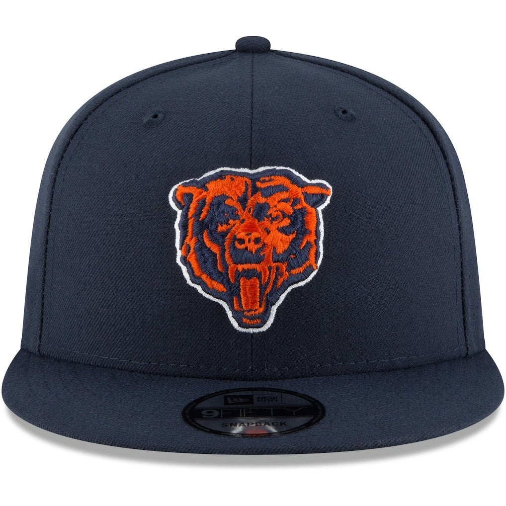 Chicago Bears New Era Head Basic 9FIFTY Adjustable Snapback Hat - Navy Hats