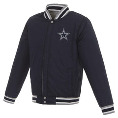 Dallas Cowboys JH Design Reversible Two Tone Fleece Jacket - Gray/Navy Jackets