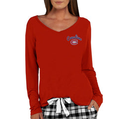 Montreal Canadiens Concepts Sport Women's Marathon Knit Long Sleeve V-Neck Top - Red | US 3540559