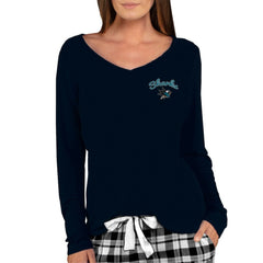 San Jose Sharks Concepts Sport Women's Marathon Knit Long Sleeve V-Neck Top - Black | US 3540570
