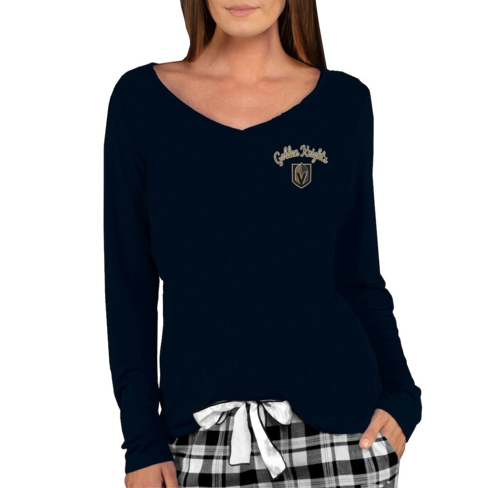 Vegas Golden Knights Concepts Sport Women's Marathon Knit Long Sleeve V-Neck Top - Black | US 3540580