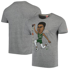 Giannis Antetokounmpo Milwaukee Bucks Player Graphic Tri-Blend T-Shirt Gray