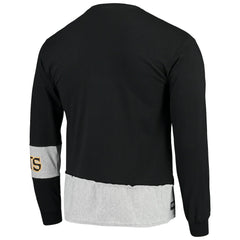 New Orleans Saints Refried Apparel Sustainable Upcycled Angle Long Sleeve T-Shirt - Black/Gray T-shirts