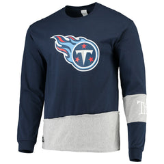 Tennessee Titans Refried Apparel Sustainable Upcycled Angle Long Sleeve T-Shirt - Navy/Gray T-shirts