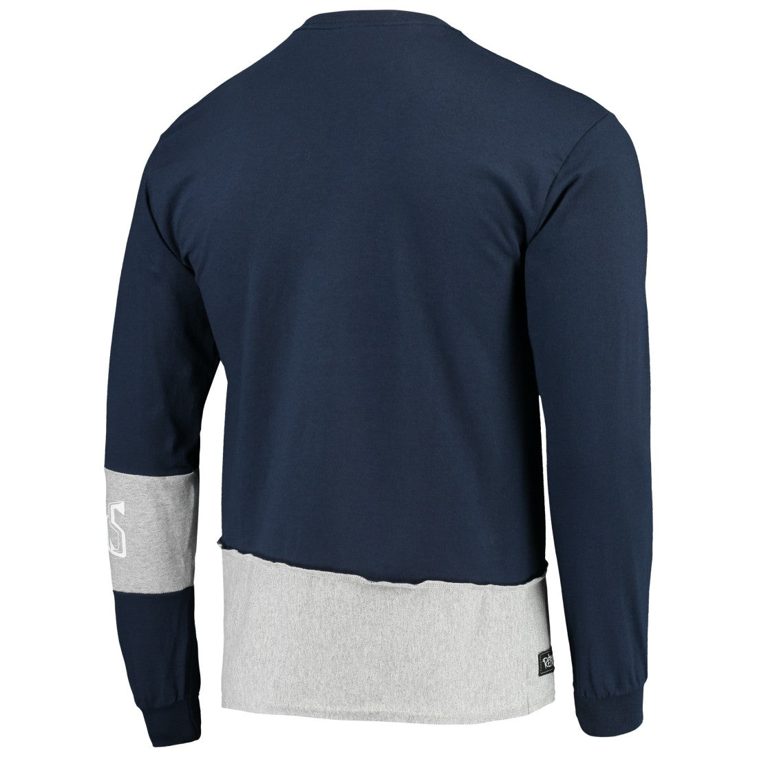 Tennessee Titans Refried Apparel Sustainable Upcycled Angle Long Sleeve T-Shirt - Navy/Gray T-shirts