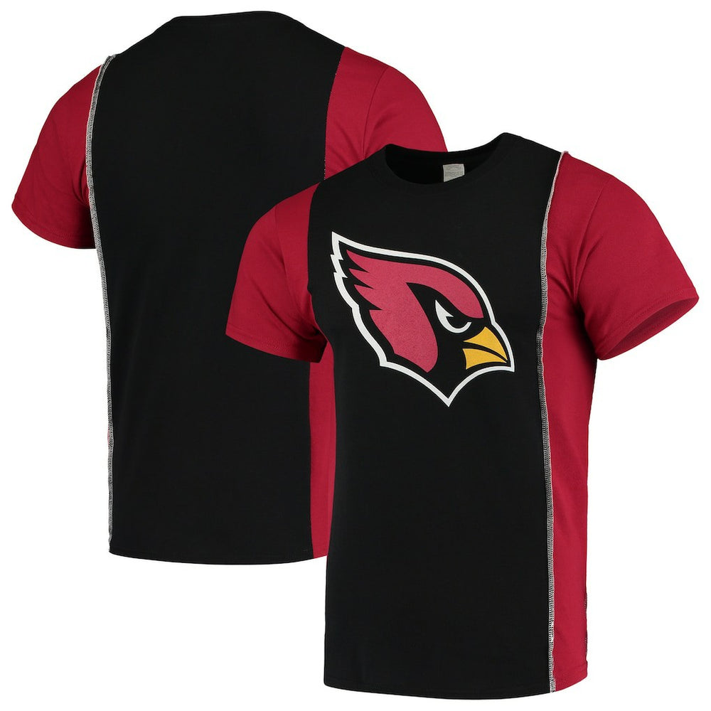 Arizona Cardinals Refried Apparel Sustainable Upcycled Split T-Shirt - Black/Cardinal T-shirts