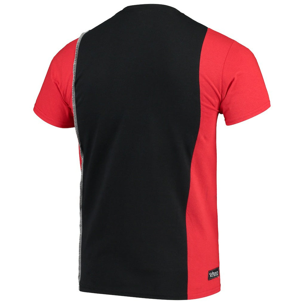 Atlanta Falcons Refried Apparel Sustainable Upcycled Split T-Shirt - Black/Red T-shirts